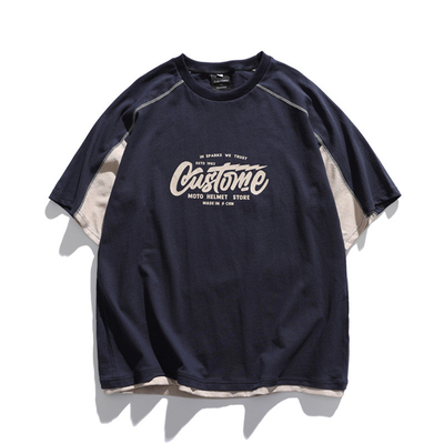 खरीदें मुद्रण लोगो कपास धोया विंटेज ओवरसाइज ग्राफिक टी Crewneck Cool online manufacture