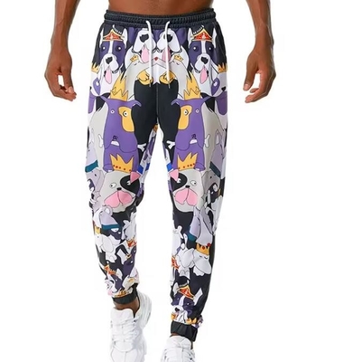 पुरुष कस्टम लोगो सांस Sublimation जॉगिंग पैंट लोचदार कमरबंद