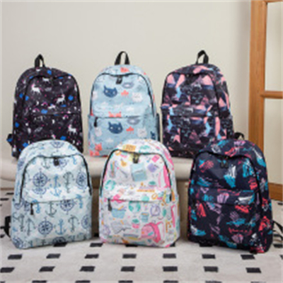 Waterproof Nylon Backpack Men's Clear Sweet Print Student Schoolbag Women's Backpack फैशन महिलाओं के बैग